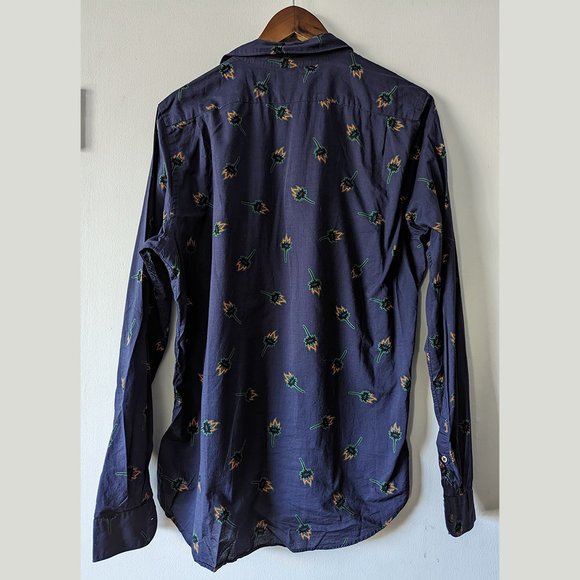 Current PS PAUL SMITH - Flames/trophy blue printed shirt - Sz L - Picture 2 of 13